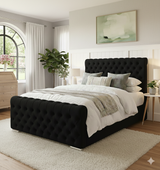 FREE DELIVERY! Luxury Wingback Chesterfield Ottoman Bed Frame – Deep Button Tufted Velvet | Available in All Sizes