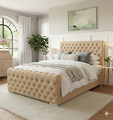 FREE DELIVERY! Luxury Wingback Chesterfield Ottoman Bed Frame – Deep Button Tufted Velvet | Available in All Sizes