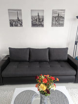 SOFA BED DAVY 228CM INARI 96 / MADRYT 9100 / BONELL SPRINGS + FOAMMORE AVAILABLE COLOR CLICK HEREMADE IN FABRIC INARI CLICK HERE + MADRID FAUX LEATHER CLICK HERE Dimensions:- 143/190 sleeping area- width 228- depth 93- height to the seat 42* dimensions ar