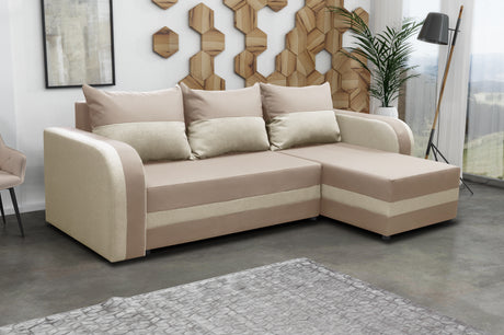 CORNER SOFA BED FLORIDA 238CM universal RIGHT/LEFT CORNER / FOAMTHIS MODEL IN UNIVERSAL WHICH MEANS YOU CAN CHOOSE CORNER SIDE DURING ASSEMBLY3x PILLOWS INCLUDED1X STORAGE SPACESLEEPING FUNCTIONSAWANA FABRICDIMENTIONSWidth: 238 cmDepth: 138cmSleeping area