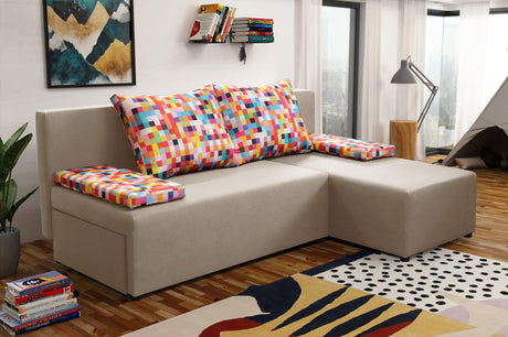 SMALL CORNER SOFA BED MONTANA 201CM UNIVERSAL RIGHT/LEFT CORNER  / FOAM *CHOICE OF MANY COLORS*