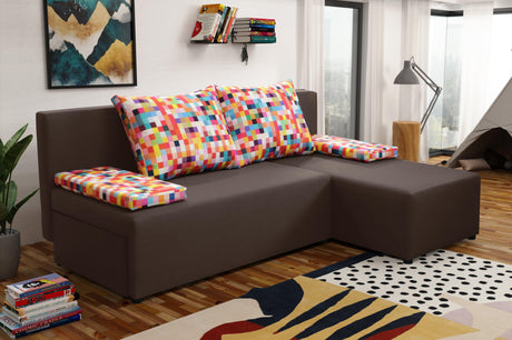 SMALL CORNER SOFA BED MONTANA 201CM UNIVERSAL RIGHT/LEFT CORNER  / FOAM *CHOICE OF MANY COLORS*