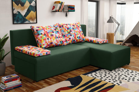 SMALL CORNER SOFA BED MONTANA 201CM UNIVERSAL RIGHT/LEFT CORNER  / FOAM *CHOICE OF MANY COLORS*