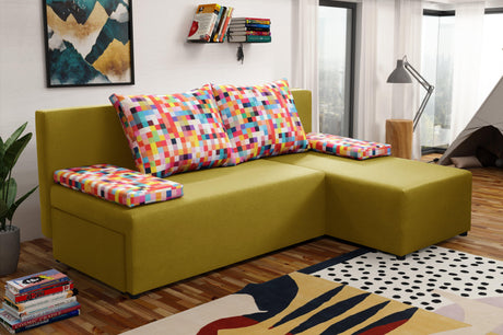 SMALL CORNER SOFA BED MONTANA 201CM UNIVERSAL RIGHT/LEFT CORNER  / FOAM *CHOICE OF MANY COLORS*