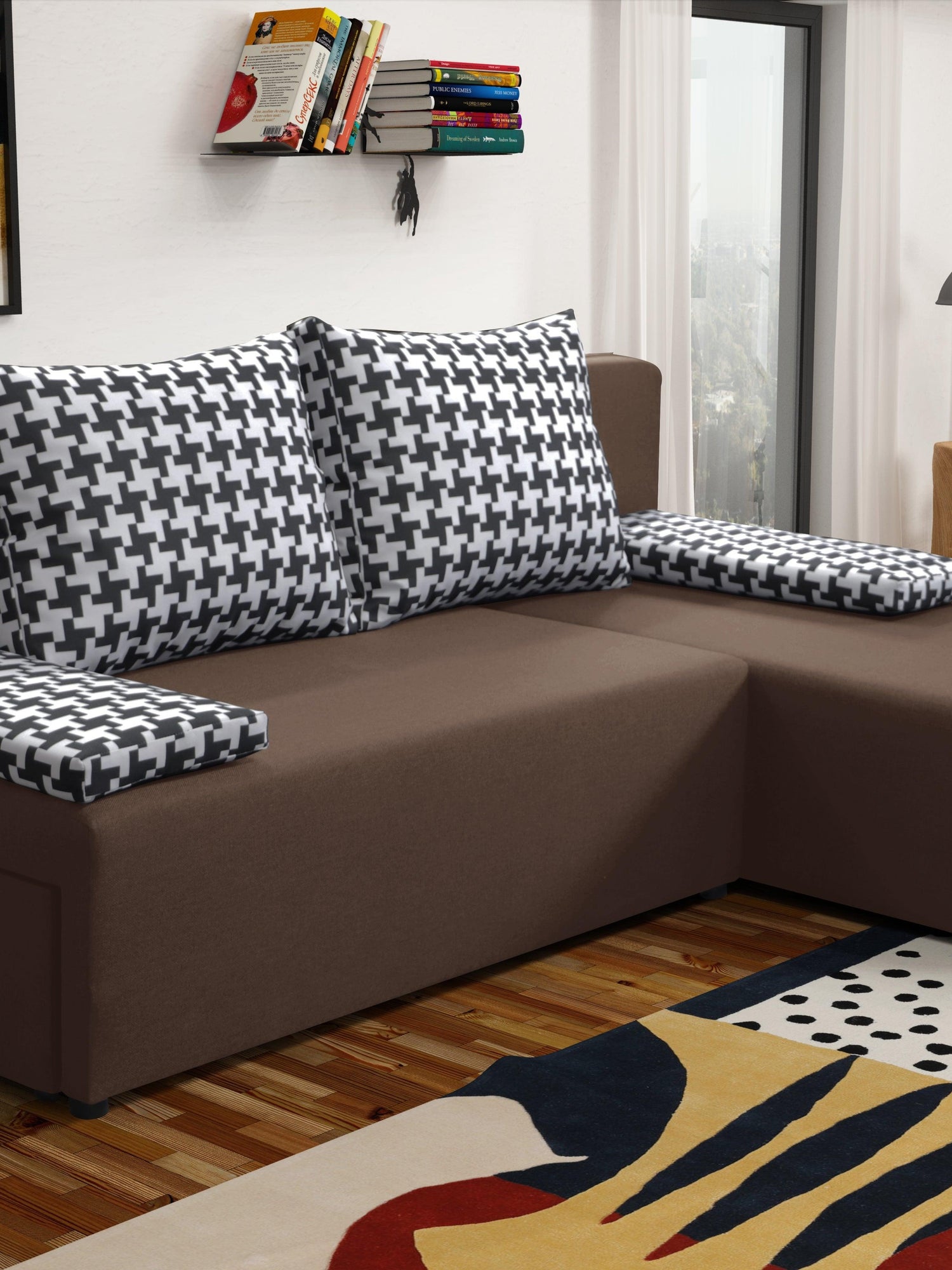 SMALL CORNER SOFA BED TOM 201CM UNIVERSAL RIGHT/LEFT CORNER  / FOAM *CHOICE OF MANY COLORS*