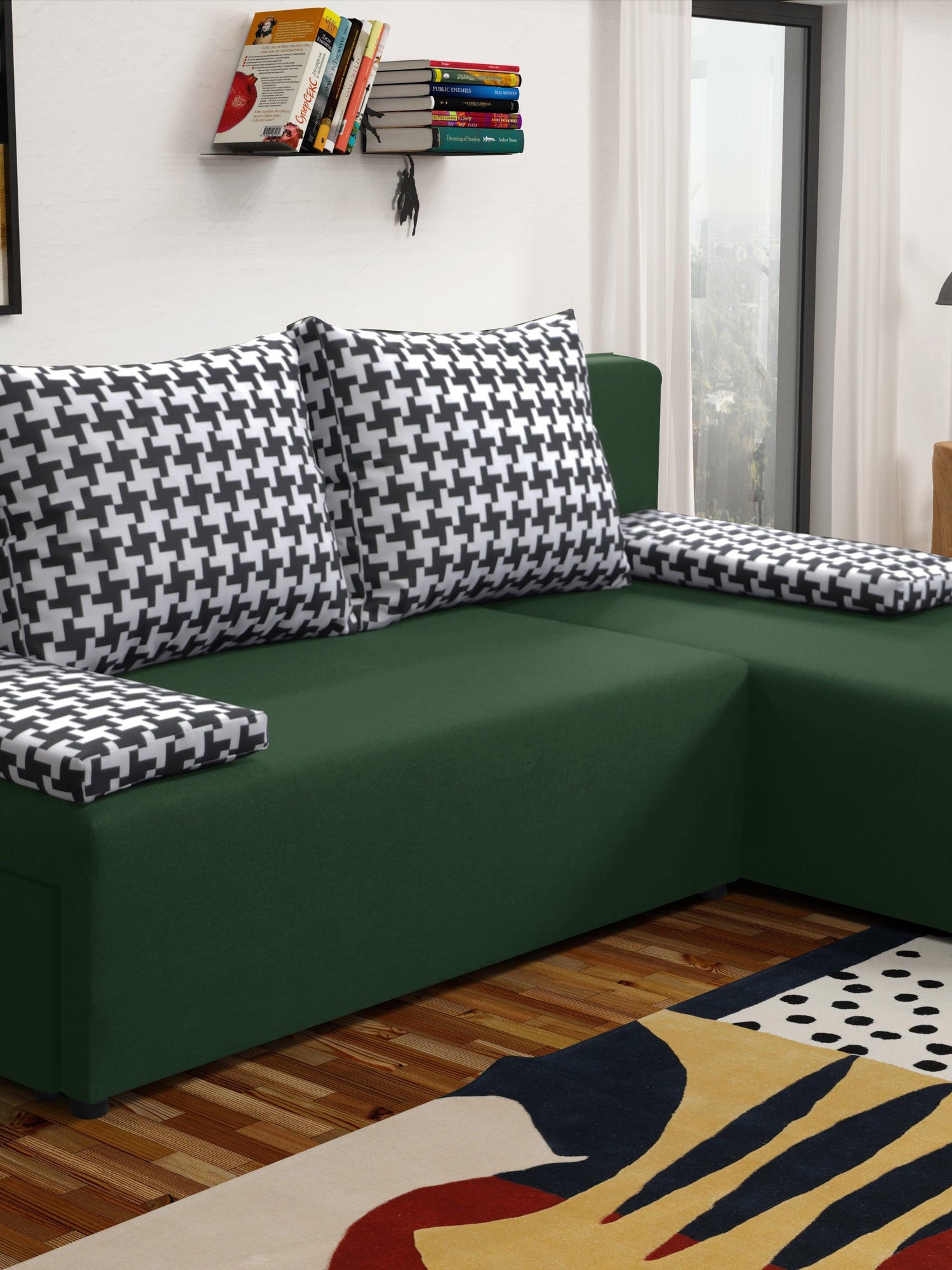 SMALL CORNER SOFA BED TOM 201CM UNIVERSAL RIGHT/LEFT CORNER  / FOAM *CHOICE OF MANY COLORS*