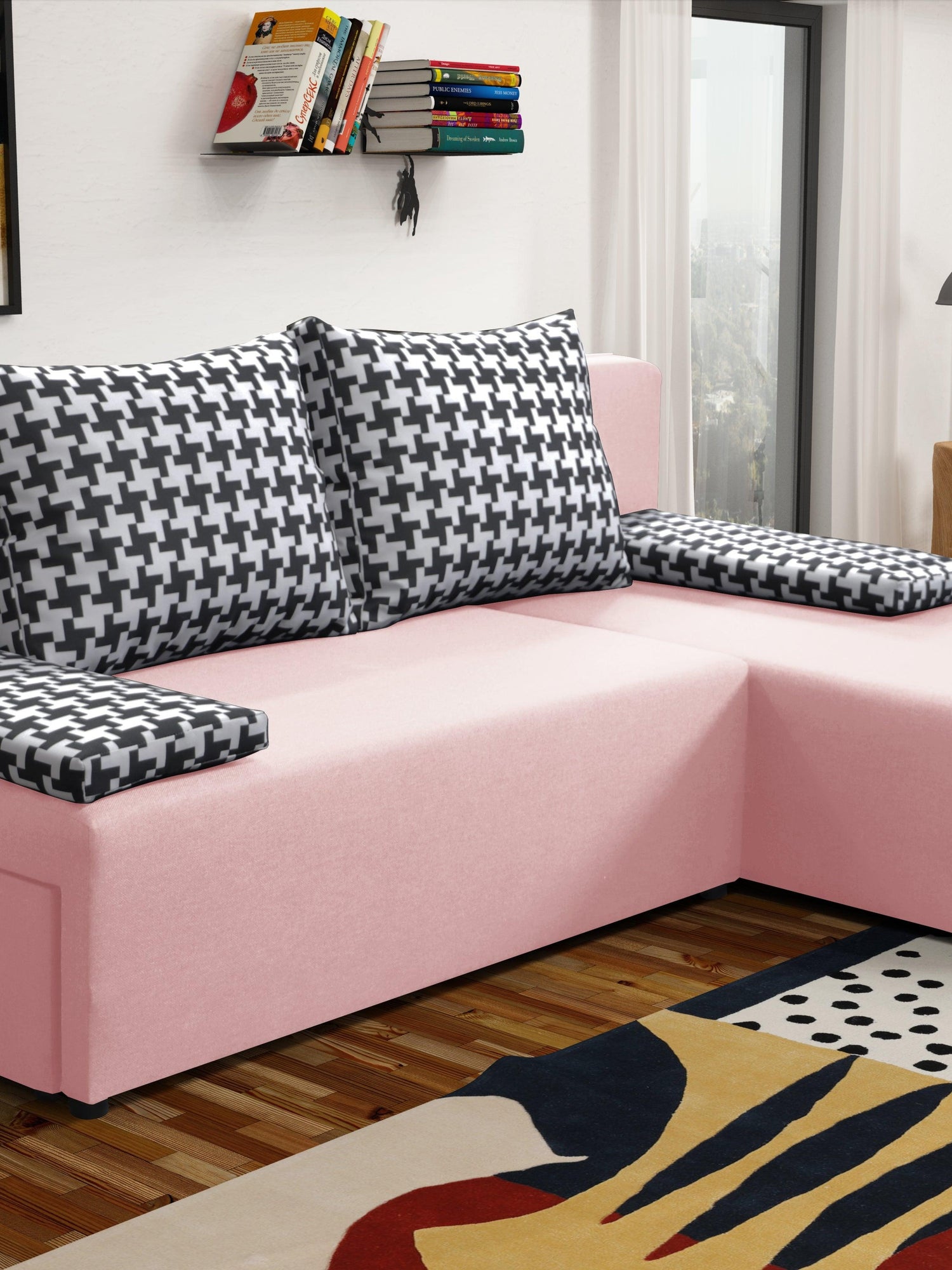 SMALL CORNER SOFA BED TOM 201CM UNIVERSAL RIGHT/LEFT CORNER  / FOAM *CHOICE OF MANY COLORS*