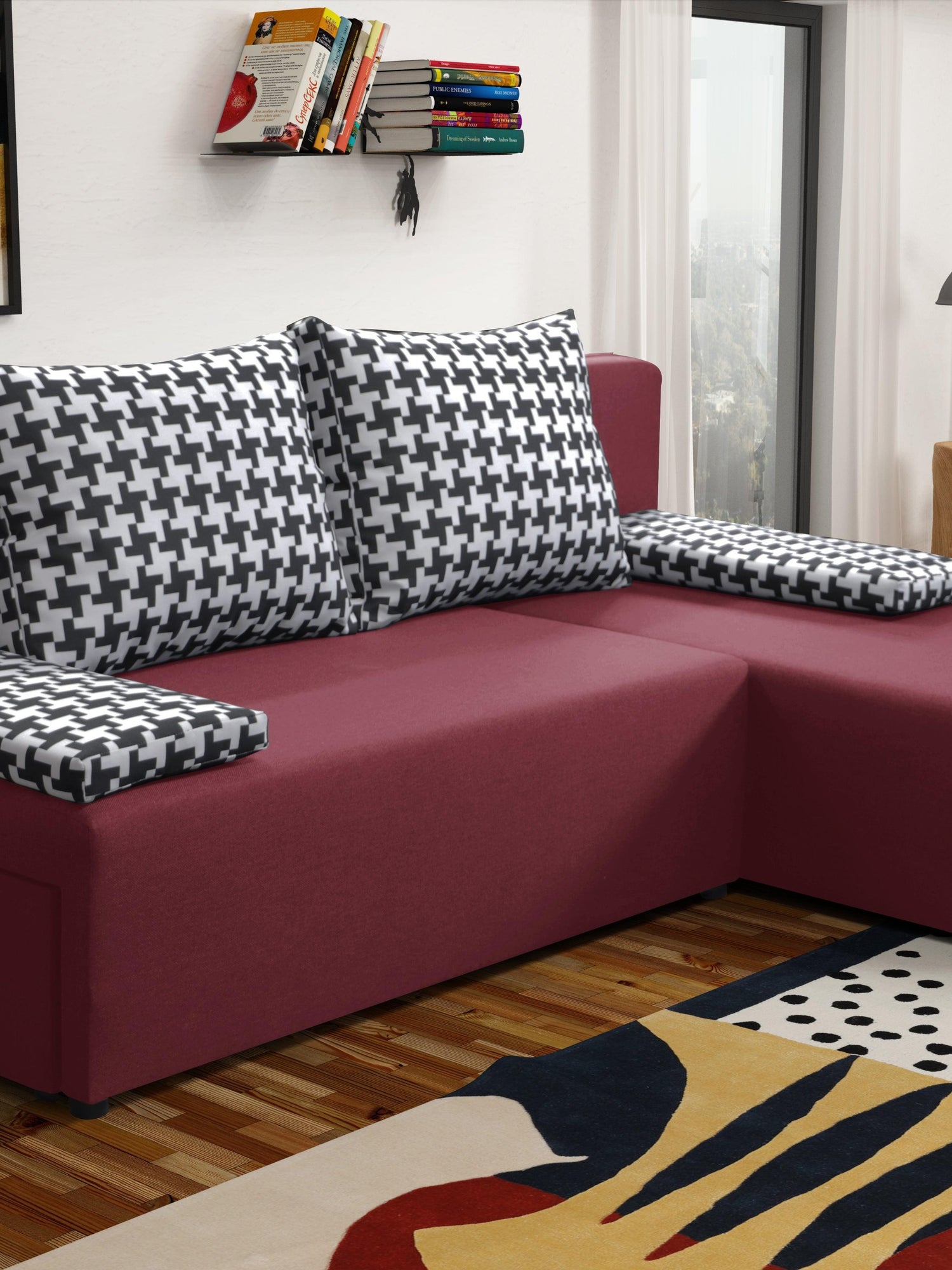 SMALL CORNER SOFA BED TOM 201CM UNIVERSAL RIGHT/LEFT CORNER  / FOAM *CHOICE OF MANY COLORS*