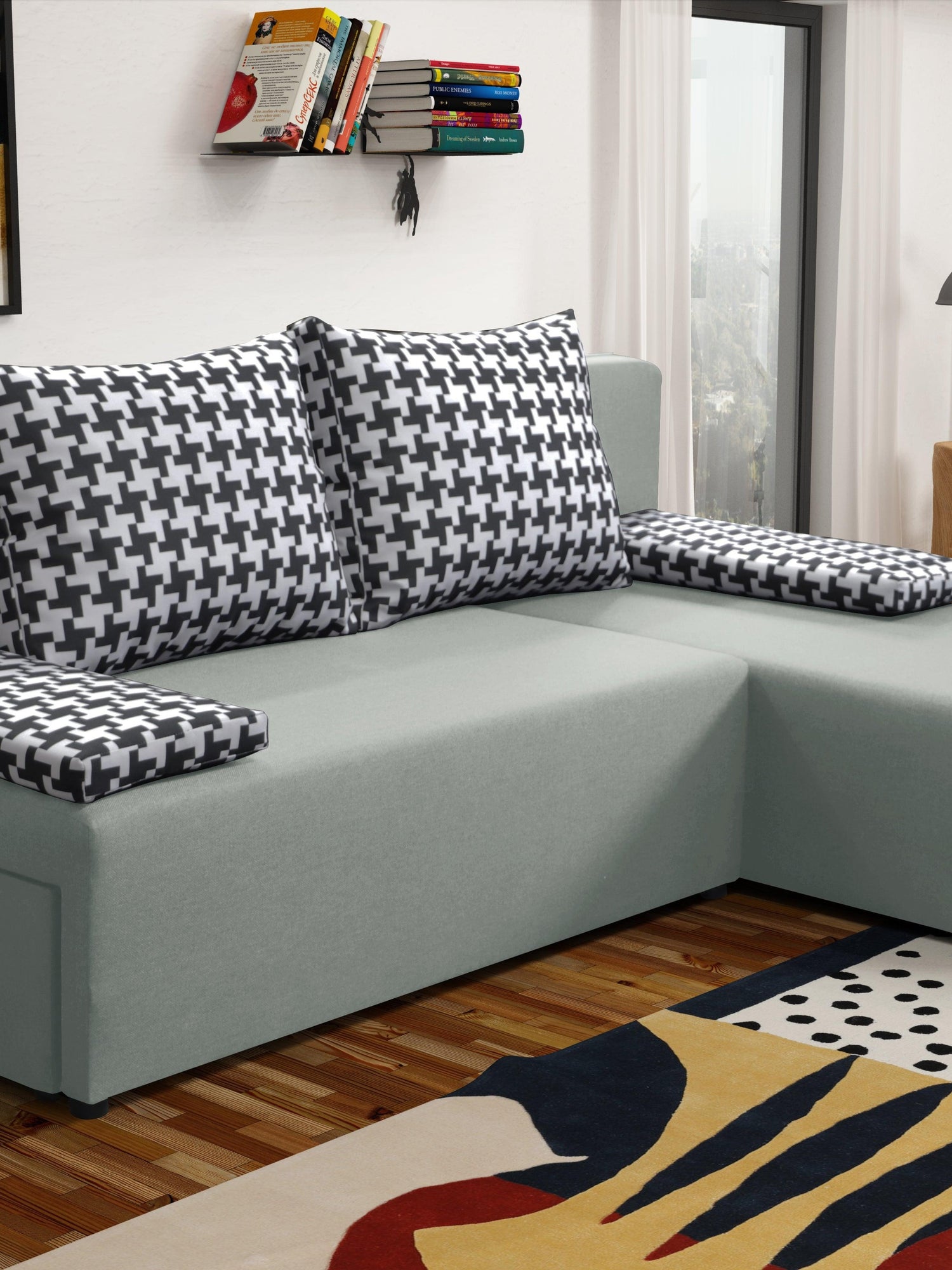 SMALL CORNER SOFA BED TOM 201CM UNIVERSAL RIGHT/LEFT CORNER  / FOAM *CHOICE OF MANY COLORS*