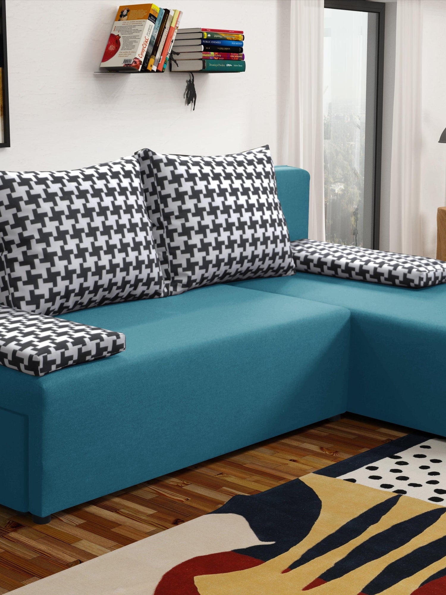 SMALL CORNER SOFA BED TOM 201CM UNIVERSAL RIGHT/LEFT CORNER  / FOAM *CHOICE OF MANY COLORS*