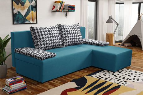 SMALL CORNER SOFA BED TOM 201CM UNIVERSAL RIGHT/LEFT CORNER  / FOAM *CHOICE OF MANY COLORS*