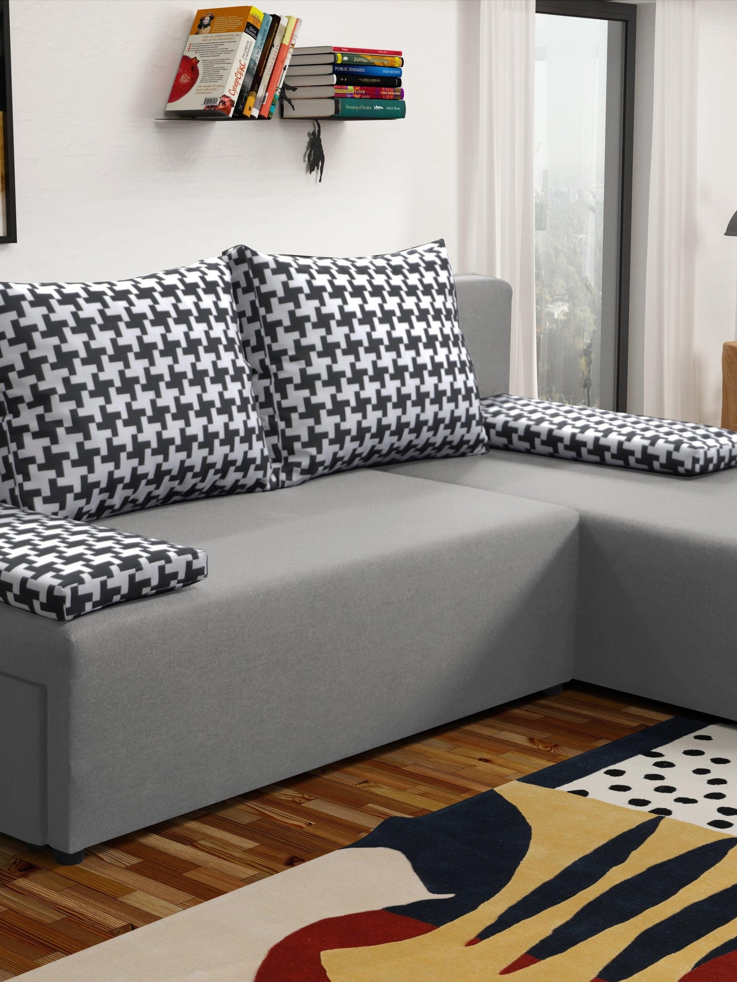 SMALL CORNER SOFA BED TOM 201CM UNIVERSAL RIGHT/LEFT CORNER  / FOAM *CHOICE OF MANY COLORS*