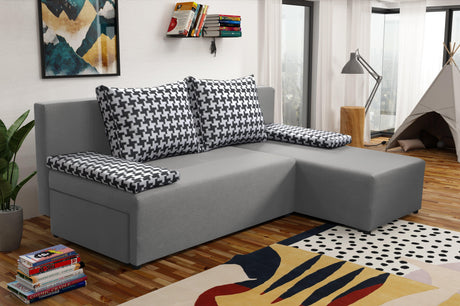 SMALL CORNER SOFA BED TOM 201CM UNIVERSAL RIGHT/LEFT CORNER  / FOAM *CHOICE OF MANY COLORS*