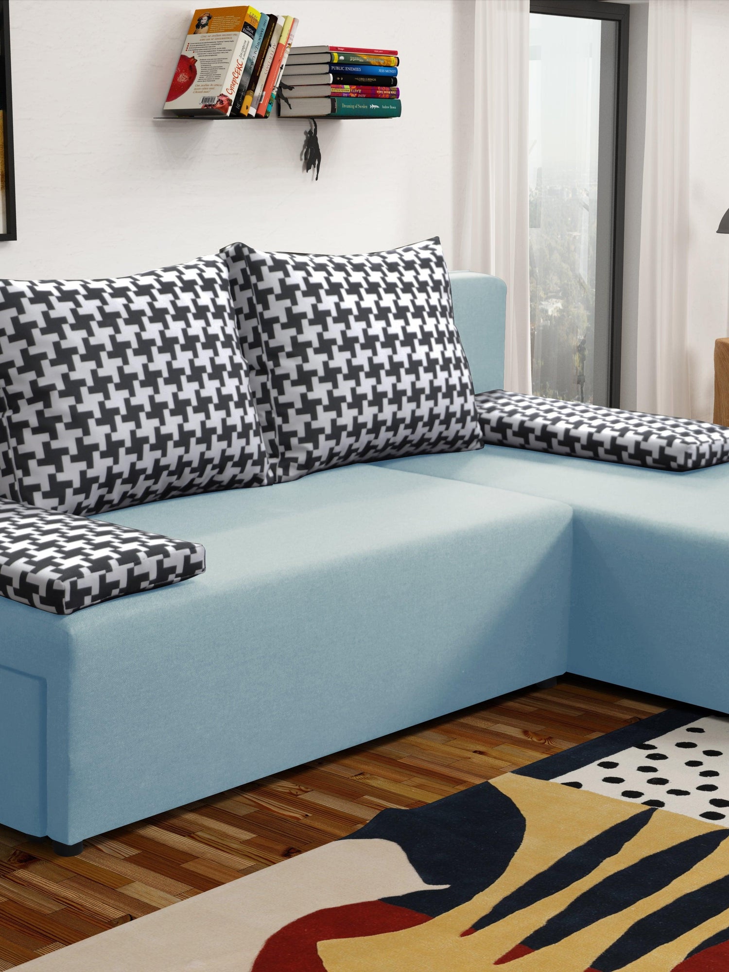 SMALL CORNER SOFA BED TOM 201CM UNIVERSAL RIGHT/LEFT CORNER  / FOAM *CHOICE OF MANY COLORS*
