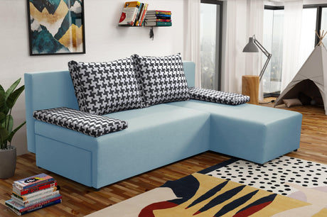 SMALL CORNER SOFA BED TOM 201CM UNIVERSAL RIGHT/LEFT CORNER  / FOAM *CHOICE OF MANY COLORS*