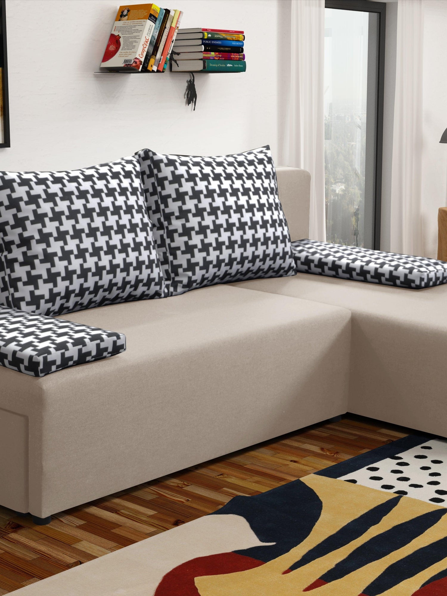 SMALL CORNER SOFA BED TOM 201CM UNIVERSAL RIGHT/LEFT CORNER  / FOAM *CHOICE OF MANY COLORS*