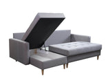 CORNER SOFA BED BRIAN 222CM + STORAGE PUFF / OTTOMAN MALMO 72 UNIVERSAL RIGHT/LEFT CORNER / BONELL SPINGS + FOAMTHIS MODEL IS UNIVERSAL WHICH MEANS YOU CAN CHOOSE CORNER SIDE DURING ASSEMBLYMADE IN MALMO FABRIC CLICK HERE3x PILLOWS INCLUDED2X STORAGE SPAC