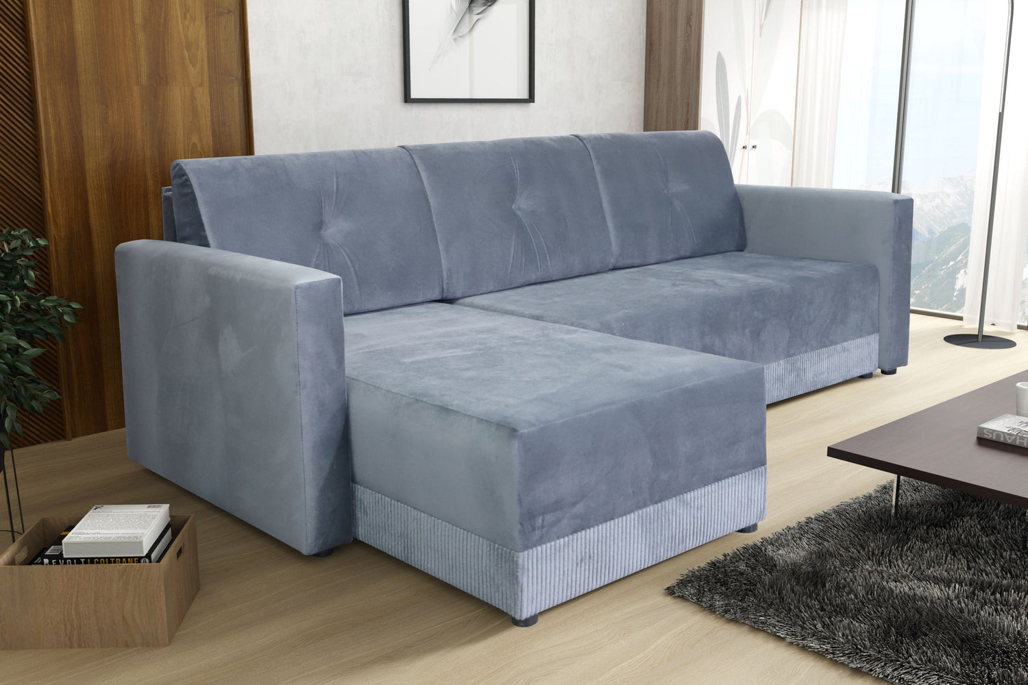 CORNER SOFA BED TEXAS 222CM UNIVERSAL RIGHT/LEFT CORNER CHOICE OF 15 COLORS / FOAMTHIS MODEL IS UNIVERSAL WHICH MEANS YOU CAN CHOOSE CORNER SIDE DURING ASSEMBLY CORNER SOFA BED TEXASFOAM T301X STORAGE SPACE3X PILLOWS MADE OF FOAMEASY CLEAN SOFT TOUCH FABR
