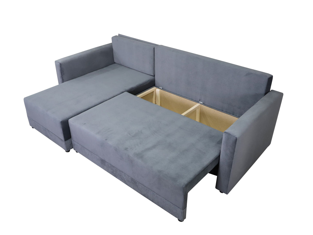 CORNER SOFA BED TEXAS 222CM UNIVERSAL RIGHT/LEFT CORNER CHOICE OF 15 COLORS / FOAMTHIS MODEL IS UNIVERSAL WHICH MEANS YOU CAN CHOOSE CORNER SIDE DURING ASSEMBLY CORNER SOFA BED TEXASFOAM T301X STORAGE SPACE3X PILLOWS MADE OF FOAMEASY CLEAN SOFT TOUCH FABR