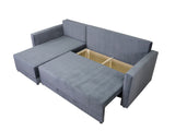 CORNER SOFA BED TEXAS 222CM UNIVERSAL RIGHT/LEFT CORNER CHOICE OF 15 COLORS / FOAMTHIS MODEL IS UNIVERSAL WHICH MEANS YOU CAN CHOOSE CORNER SIDE DURING ASSEMBLY CORNER SOFA BED TEXASFOAM T301X STORAGE SPACE3X PILLOWS MADE OF FOAMEASY CLEAN SOFT TOUCH FABR