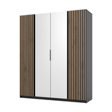 KAJA 2LAM 2 MIRROR - AVAILABLE IN 4 COLORSDimensions: 2000 x 2390 x 619 mm (W x H x D)Number of Packages: 6Front:- laminated plate 16 mm - black- the edge of ABS- handle UA-HEXA-256-20M, 256 mm / aluminumThe body:- laminated plate 16 mm - oak evoke- melam