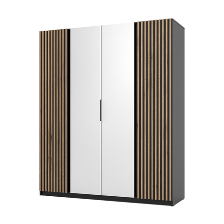 KAJA 2LAM 2 MIRROR - AVAILABLE IN 4 COLORSDimensions: 2000 x 2390 x 619 mm (W x H x D)Number of Packages: 6Front:- laminated plate 16 mm - black- the edge of ABS- handle UA-HEXA-256-20M, 256 mm / aluminumThe body:- laminated plate 16 mm - oak evoke- melam