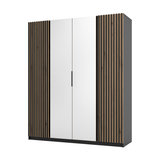 KAJA 2LAM 2 MIRROR - AVAILABLE IN 4 COLORSDimensions: 2000 x 2390 x 619 mm (W x H x D)Number of Packages: 6Front:- laminated plate 16 mm - black- the edge of ABS- handle UA-HEXA-256-20M, 256 mm / aluminumThe body:- laminated plate 16 mm - oak evoke- melam