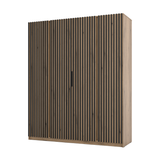 KAJA 4LAM - AVAILABLE IN 4 COLORSDimensions: 2000 x 2390 x 619 mm (W x H x D)Number of Packages: 6Front:- laminated plate 16 mm - black- the edge of ABS- handle UA-HEXA-256-20M, 256 mm / aluminumThe body:- laminated plate 16 mm - oak evoke- melamine / ABS