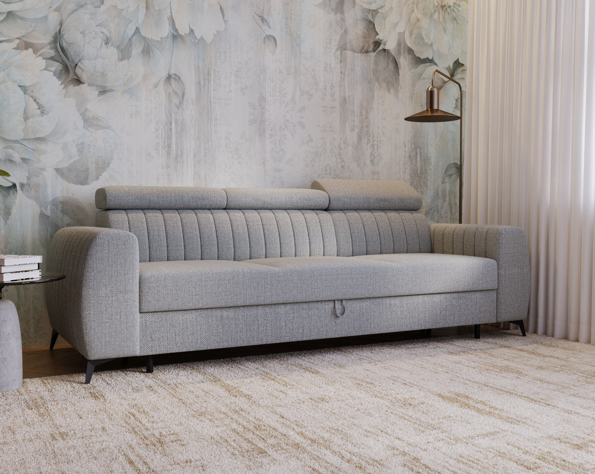 NEW!! SOFA BED AURA 258 CM FOAM + WAVY SPINGS CHOICE OF COLORS