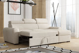 UNIVERSAL CORNER SOFA BED LAMBI 249CM BOUCLE FABRIC ADJUSTABLE HEADREST *CHOICE OF COLORS* / SPRINGS + FOAMADJUSTABLE HEADRESTSBOUCLE FABRIC1X STORAGE SPACEMADE IN LAMBI FABRIC CLICK HERE THIS MODEL IS UNIVERSAL WHICH MEANS YOUR CAN CHOOSE CORNER SIDE DUR