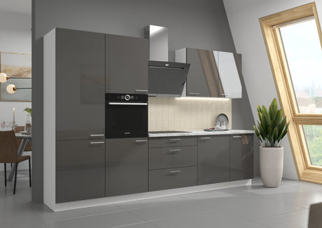 LARA KITCHEN SET GREY GLOSSFunctions:silent closing systemThe set includes:lower cabinets:60 DK-210 2F - width: 60cm, depth: 57cm, height: 210cm,60 DP-210 2F - width: 60cm, depth: 57cm, height: 210cm,80 D 3S BB - width: 80cm, depth: 52cm, height: 82cm,60