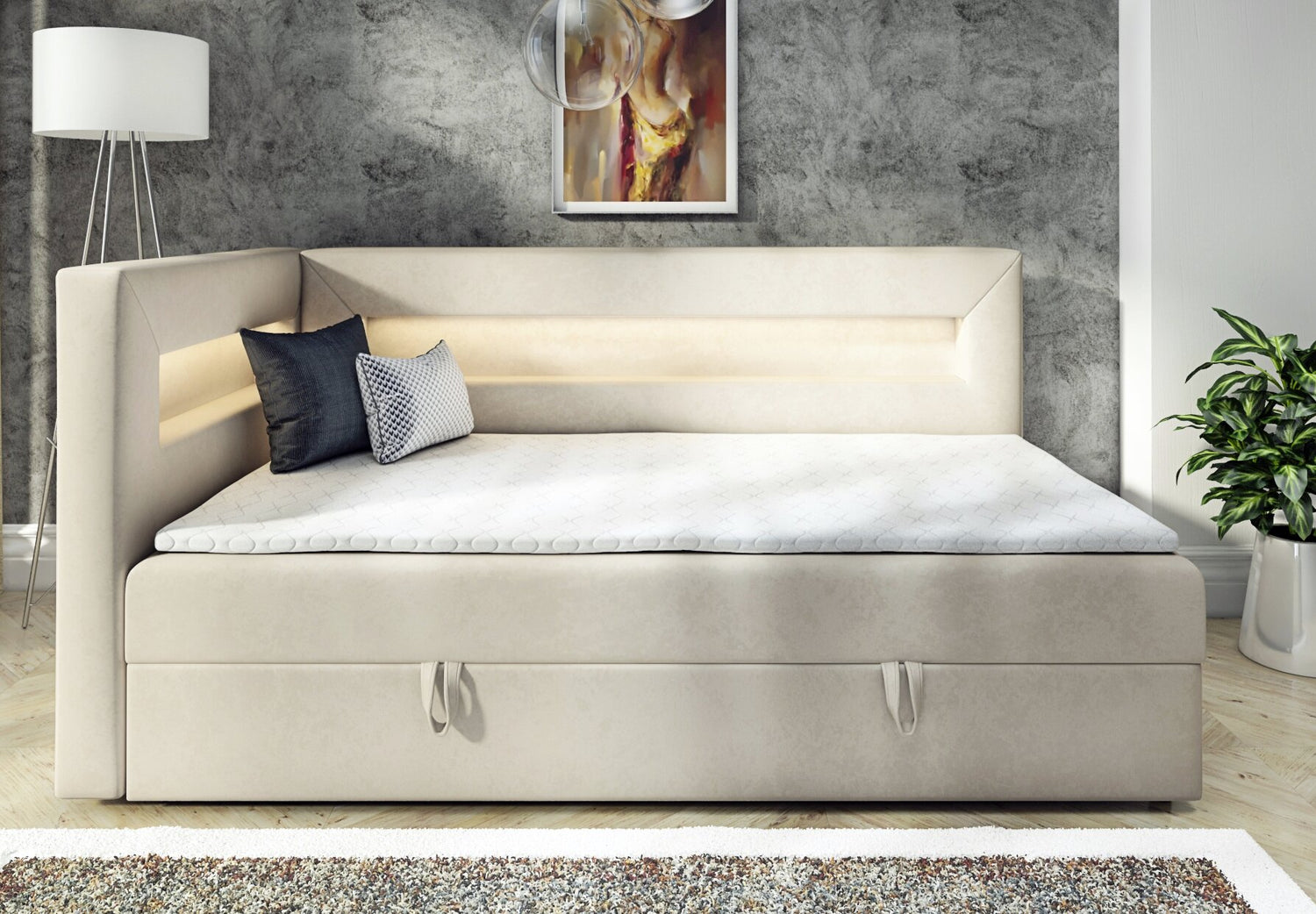 SINGLE BED ADA 80X200CM WITH LED LIGHT