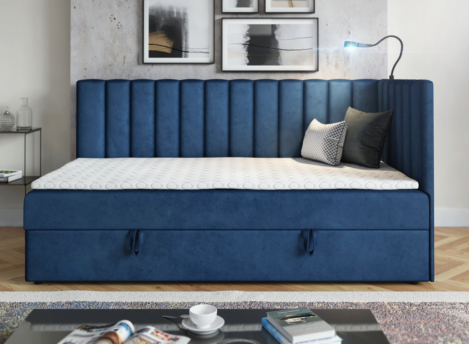 SINGLE BED LARA 90X200CM WITH LIGHT AND USB