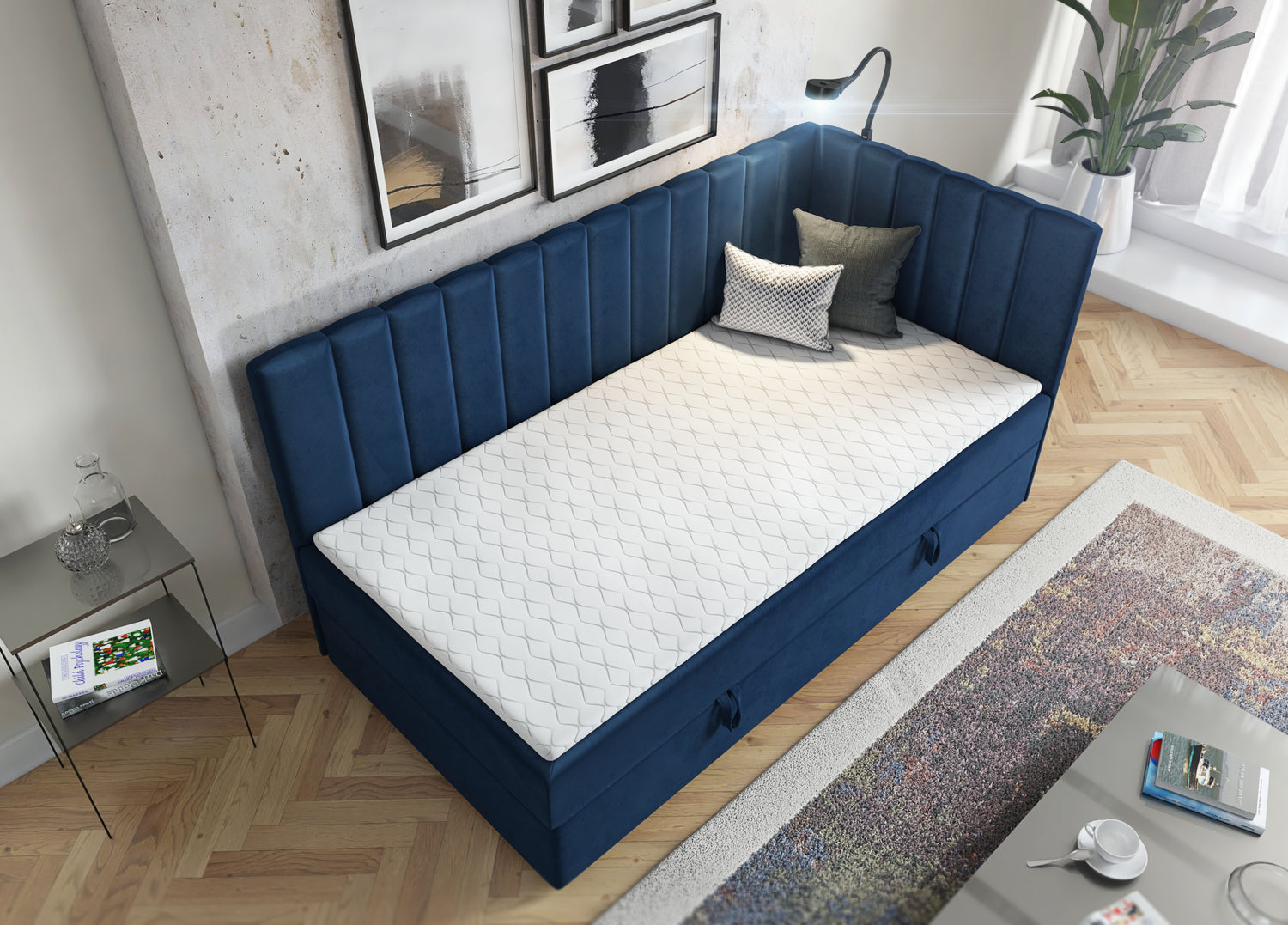 SINGLE BED LARA 100X200CM WITH LIGHT AND USB