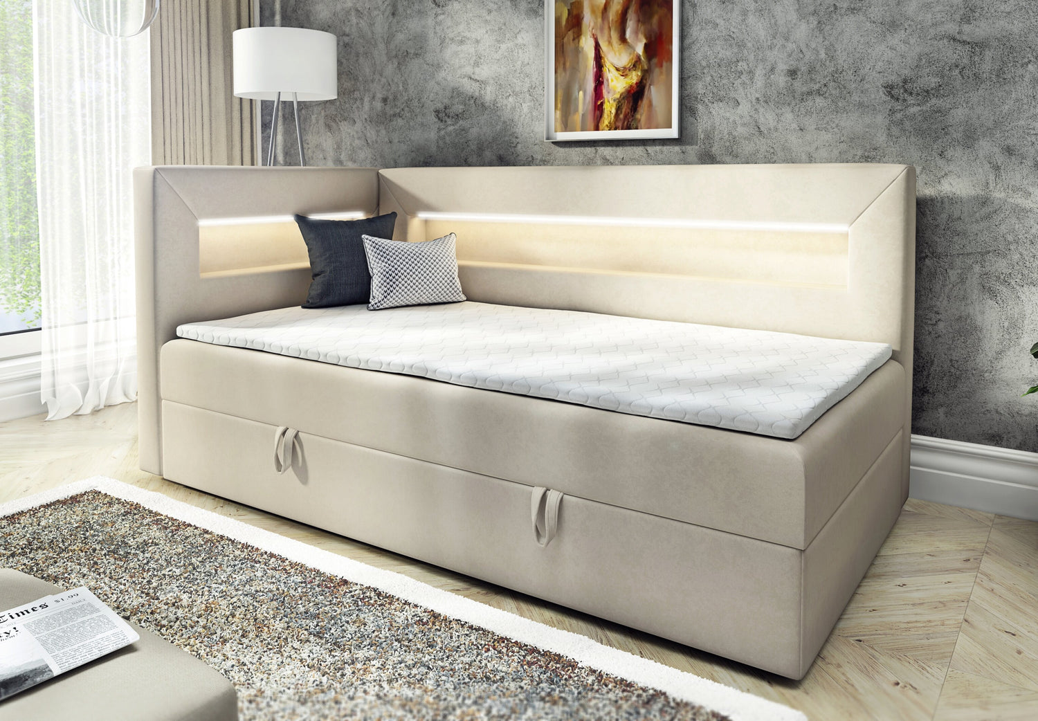 SINGLE BED ADA 80X200CM WITH LED LIGHT