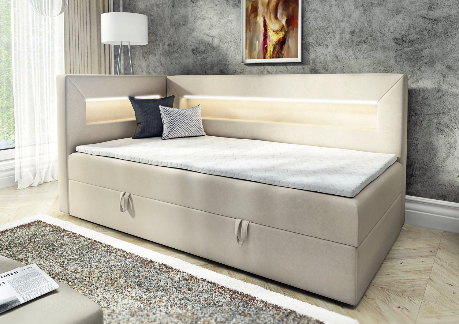 SINGLE BED ADA 100X200CM WITH LED LIGHT