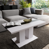 COFFEE TABLE BEN WHITE AND BLACK 110X60CM - Anna Furniture