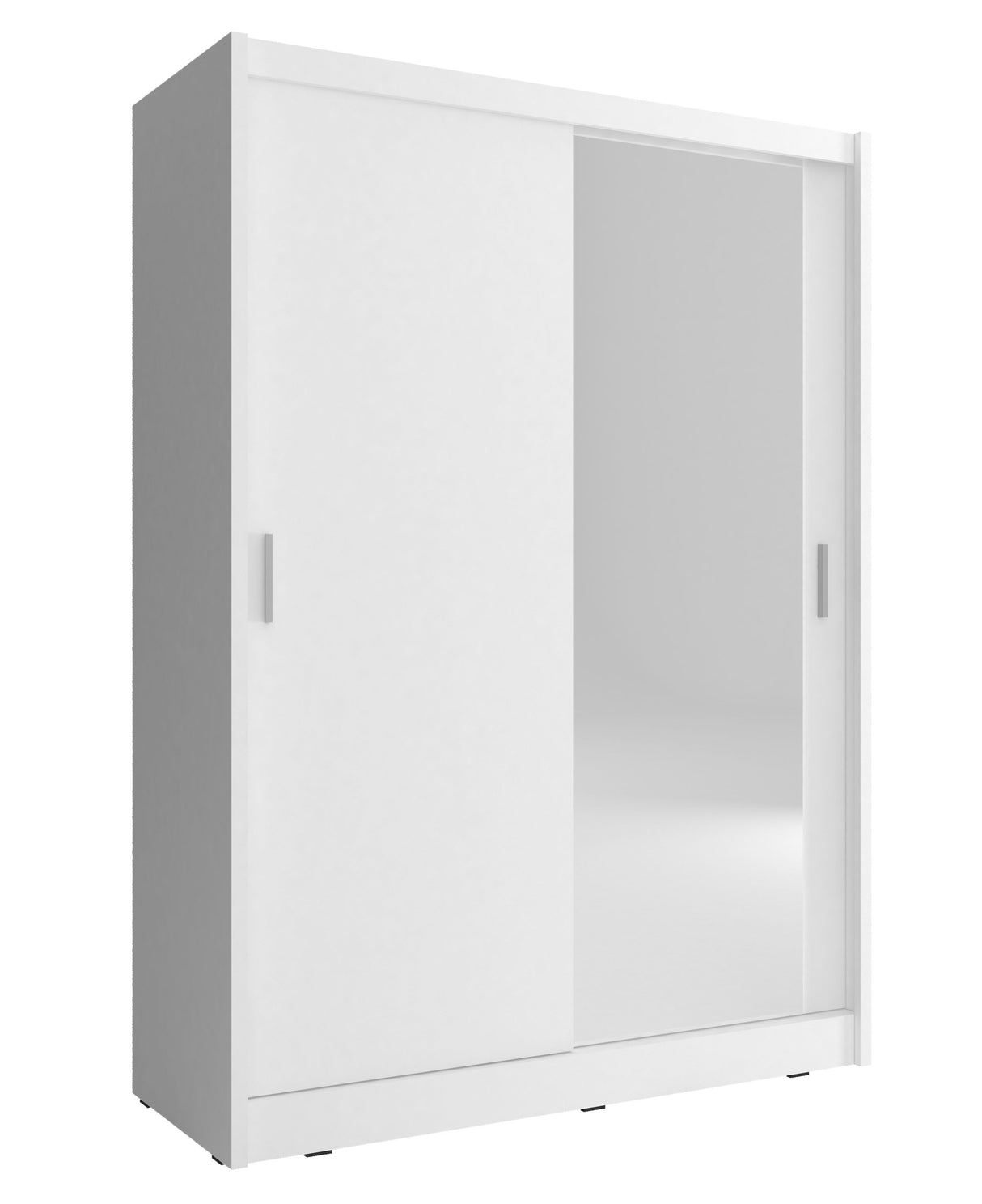 SLIDING DOOR WARDROBE MAJA I MIRROR 130CM WHITESliding wardrobes with mirrors - a clever way to optically enlarge the room Maximize your space with the MAJA 1 MIRROR 130CM WHITE sliding door wardrobe. The mirrored panel create the illusion of more room, m