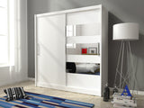 SLIDING DOOR WARDROBE MAJA III 200CM WHITESliding wardrobes with mirror - a clever way to optically enlarge the room Maximize your space with the MAJA III 200CM WHITE sliding door wardrobe. The mirrored panel create the illusion of more room, making it a