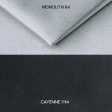 CORNER SOFA BED ASH 273CM MONOLITH 84 / BLACK LEATHER RIGHT HAND SIDE CORNER / SPRINGS + FOAM