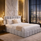 FREE DELIVERY! Ottoman Bed Frame Cloud – Teddy Boucle fabric | Available in All Sizes / GREY