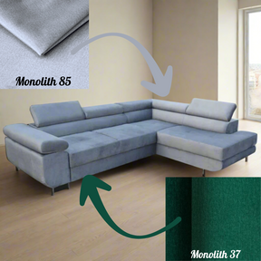 CORNER SOFA BED ASH 273CM MONOLITH 85 / MONOLITH 37 RIGHT HAND SIDE CORNER / SPRINGS + FOAMWavy springs + foam CHOICE OF COLOR Large sleeping areaMONOLITH 85 FABRIC + MONOLITH 37 FABRIC Dimensions W: 273cm D:203cm H: 90cm Sleeping area: 195x123cmUncategor
