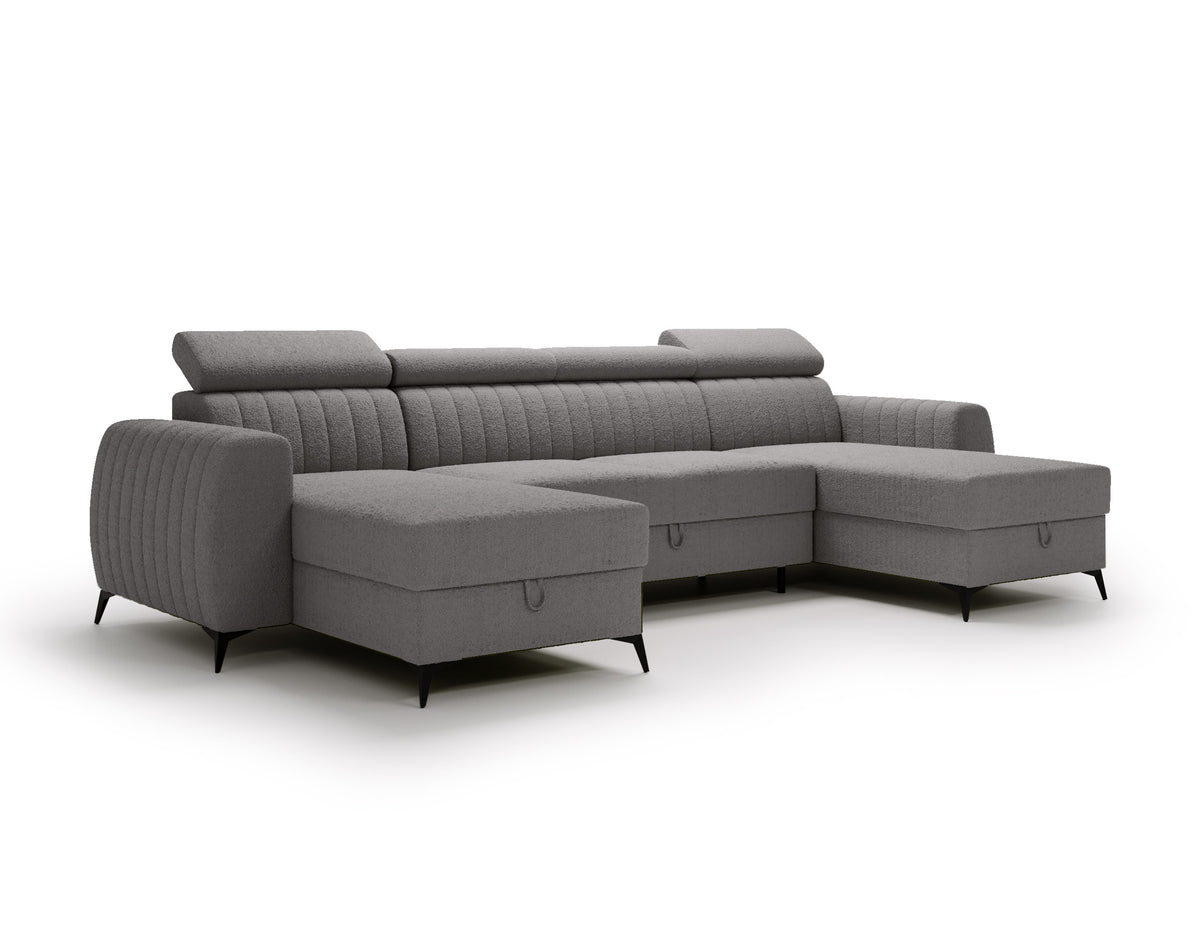 CORNER SOFA BED AURA U SHAPE 332CM / SPRINGS + FOAM CHOICE OF COLOR