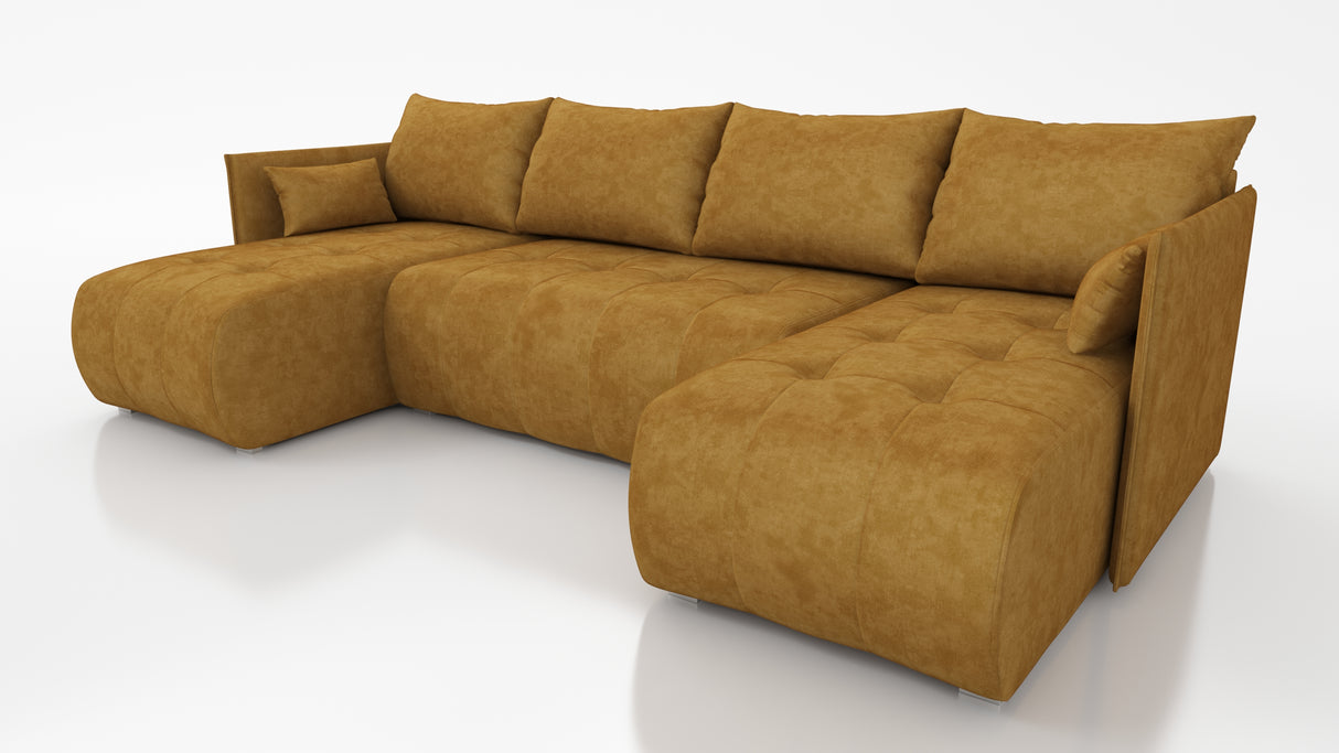 NEW! CORNER SOFA BED NESS U SHAPE *CHOICE OF COLORS* / SPRINGS + FOAM - Anna Furniture