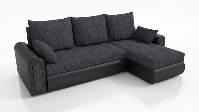 UNIVERSAL CORNER SOFA BED ECO 240CM BERLIN 02 / MADRYT 9100 2X STORAGETHIS MODEL IS UNIVERSAL WHICH MEANS YOU CAN CHOOSE CORNER SIDE DURING ASSEMBLY Specifications: frame made of pine wood and furniture board (synee) Seats are made of I species foam t28/4