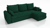 UNIVERSAL CORNER SOFA BED ECO 240CM GREEN KRONOS 19 2X STORAGETHIS MODEL IS UNIVERSAL WHICH MEANS YOU CAN CHOOSE CORNER SIDE DURING ASSEMBLY Specifications: frame made of pine wood and furniture board (synee) Seats are made of I species foam t28/42 (not d