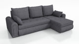 UNIVERSAL CORNER SOFA BED ECO 240CM GREY SAWANA 05 2X STORAGETHIS MODEL IS UNIVERSAL WHICH MEANS YOU CAN CHOOSE CORNER SIDE DURING ASSEMBLY Specifications: frame made of pine wood and furniture board (synee) Seats are made of I species foam t28/42 (not de