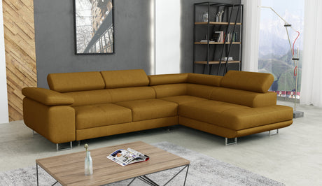 CORNER SOFA BED CALIPSO 275CM KRONOS01 / SPRINGS + FOAMMade in KRONOS fabric click hereProduct dimensions:- width: 275 cm- depth: 203 cm- seat depth: 56 cm- seat height: 43 cm- corner height: 90 cm- sleeping area: 125x195 cmThe corner is made of high qual
