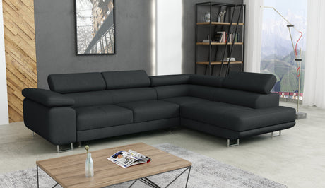 CORNER SOFA BED CALIPSO 275CM KRONOS34 / SPRINGS + FOAMMade in KRONOS fabric click hereProduct dimensions:- width: 275 cm- depth: 203 cm- seat depth: 56 cm- seat height: 43 cm- corner height: 90 cm- sleeping area: 125x195 cmThe corner is made of high qual