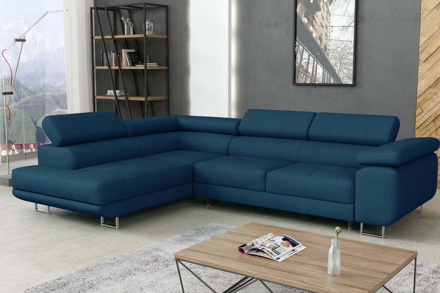 CORNER SOFA BED CALIPSO 275CM KRONOS05 / SPRINGS + FOAMMade in KRONOS fabric click hereProduct dimensions:- width: 275 cm- depth: 203 cm- seat depth: 56 cm- seat height: 43 cm- corner height: 90 cm- sleeping area: 125x195 cmThe corner is made of high qual